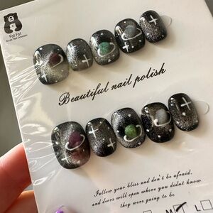 Black and Silver Nail Art Set